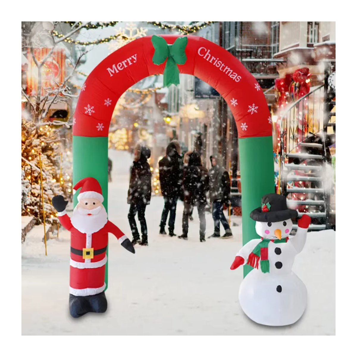Aufblasbarer Weihnachts-Torbogen mit Weihnachtsmann und Schneemann, Multicolor, Höhe: 240 cm, mit LED-Lichtern für Indoor und Outdoor - Bild 5
