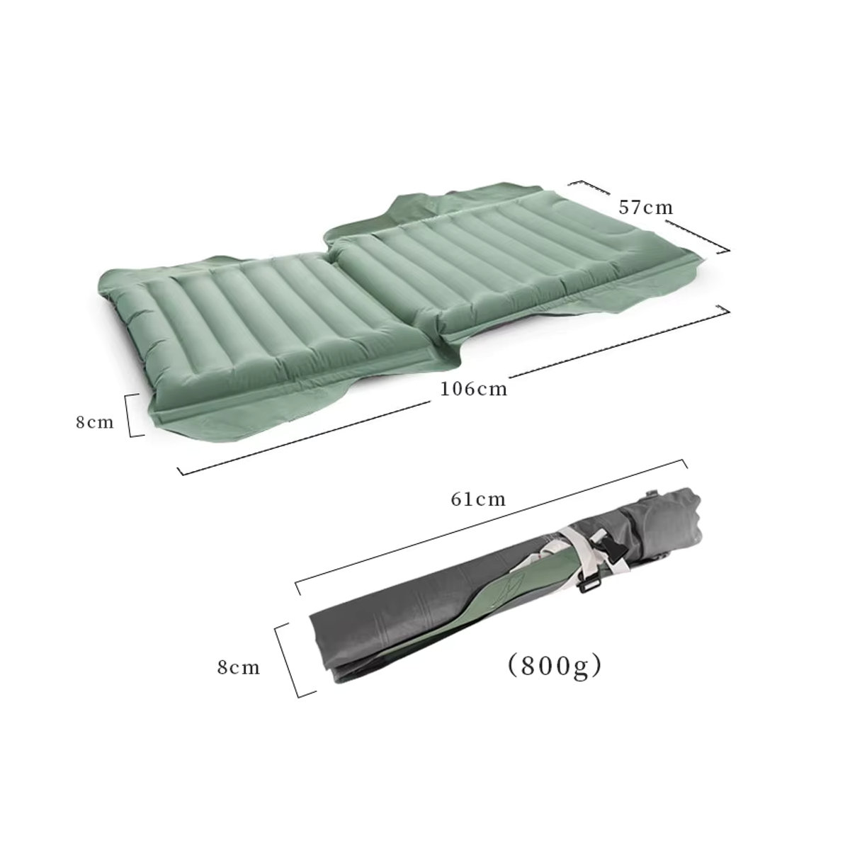Aufblasbares Sitzkissen mit Rückenlehne von YTYIN für Camping, Strandkorb und Picknick in Braun und Grün - Bild 2