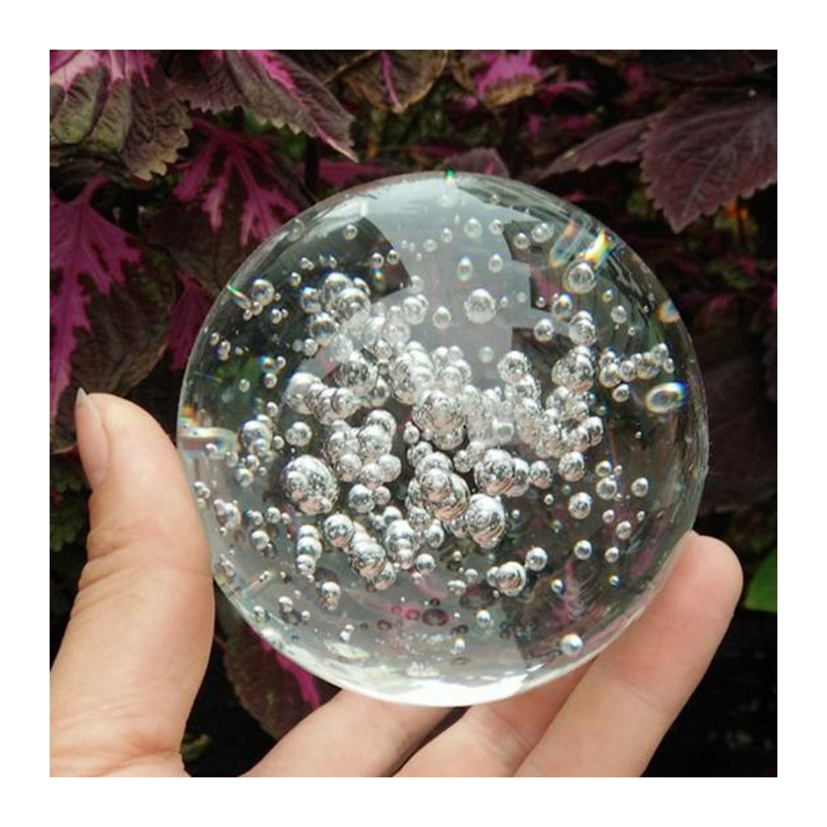 Aunel Glas Kugel Transparent mit Blasen Design als Geometrisches Deko-Ornament für Home und Büro - Bild 8