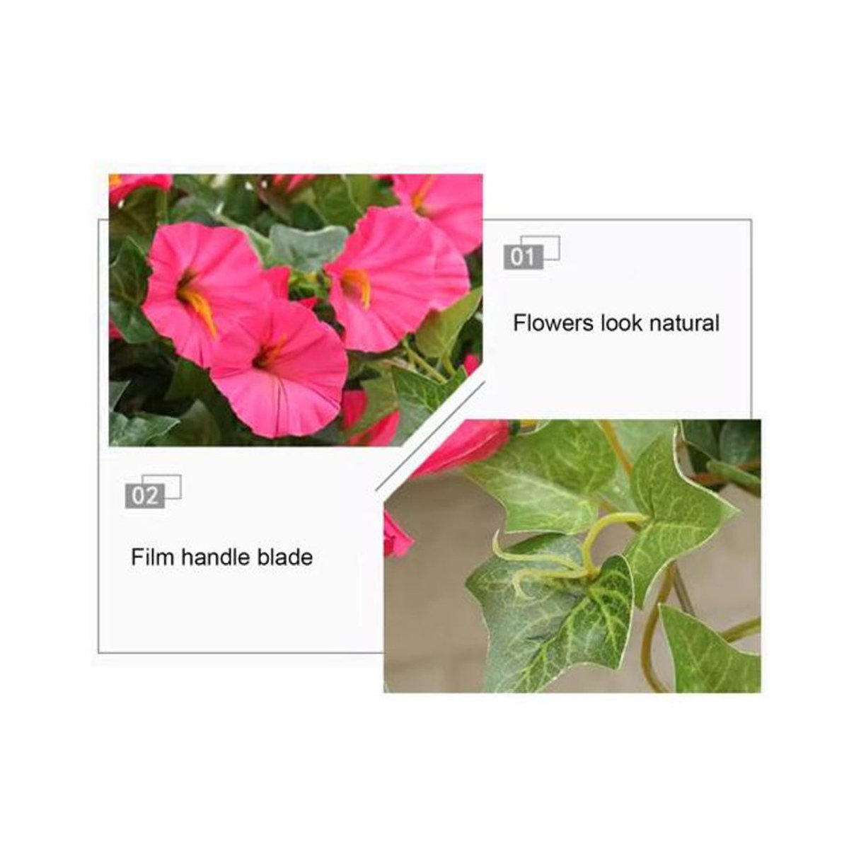 Aunel Künstliche Prunkwinde mit 44 Köpfen, Mehrfarbige Petunienblume aus Textil, Hängende Kunstpflanze für Garten und Dekoration - Bild 4