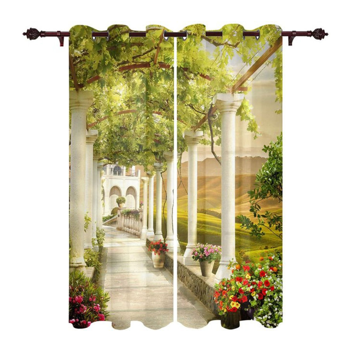 Außenvorhang von A Family Of Home Textiles für Balkon, Garten, Terrasse und Gazebo, Breite: 135 cm, Höhe: 185 cm, inklusive Haken - Bild 1