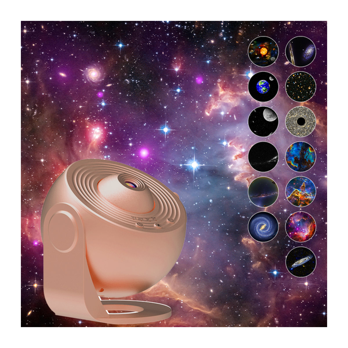 AUSYLE Galaxie Projektor Nachtlampe mit Sternenhimmel und Planeten für die Raumdekoration in Weiß - Bild 1
