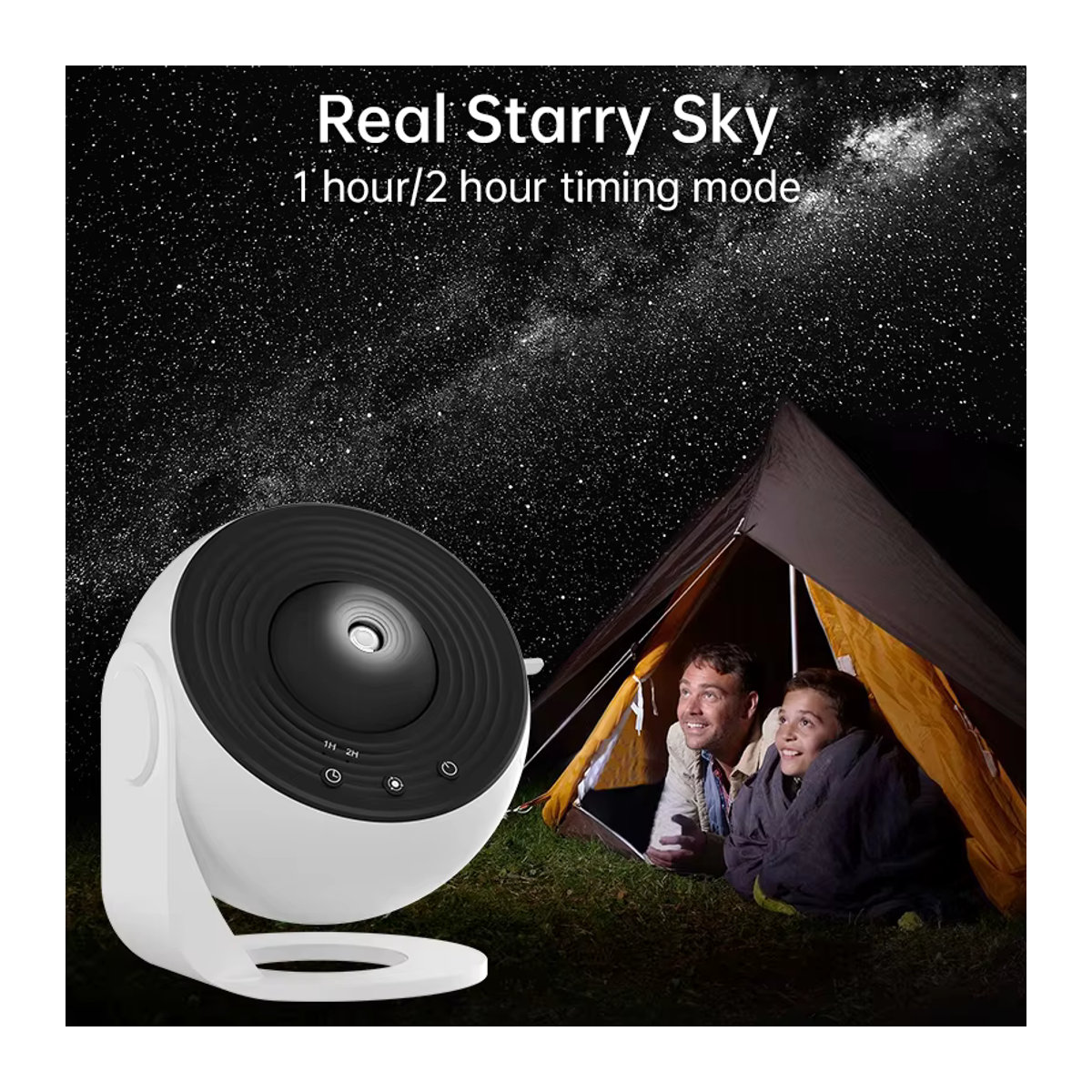 AUSYLE Galaxie Projektor Nachtlicht mit 360 Grad Drehung als Sternenhimmel Planetarium Lampe in Weiß - Bild 4