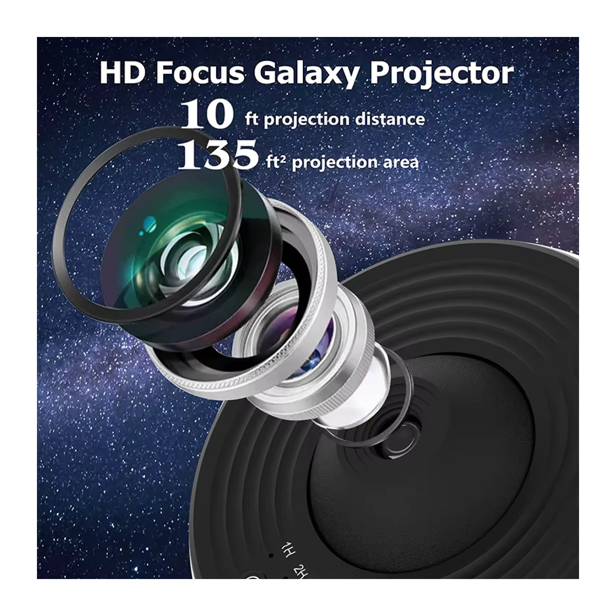 AUSYLE Galaxie Projektor Nachtlicht mit 360 Grad Drehung als Sternenhimmel Planetarium Lampe in Weiß - Bild 5