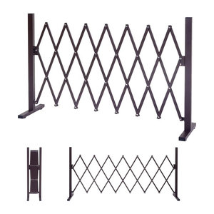 Ausziehbarer Absperrgitter MCW-B34 Scherengitter als Rankhilfe und Tierschutzgitter aus Aluminium in Braun, Höhe: 103 cm, Breite: 35-300 cm