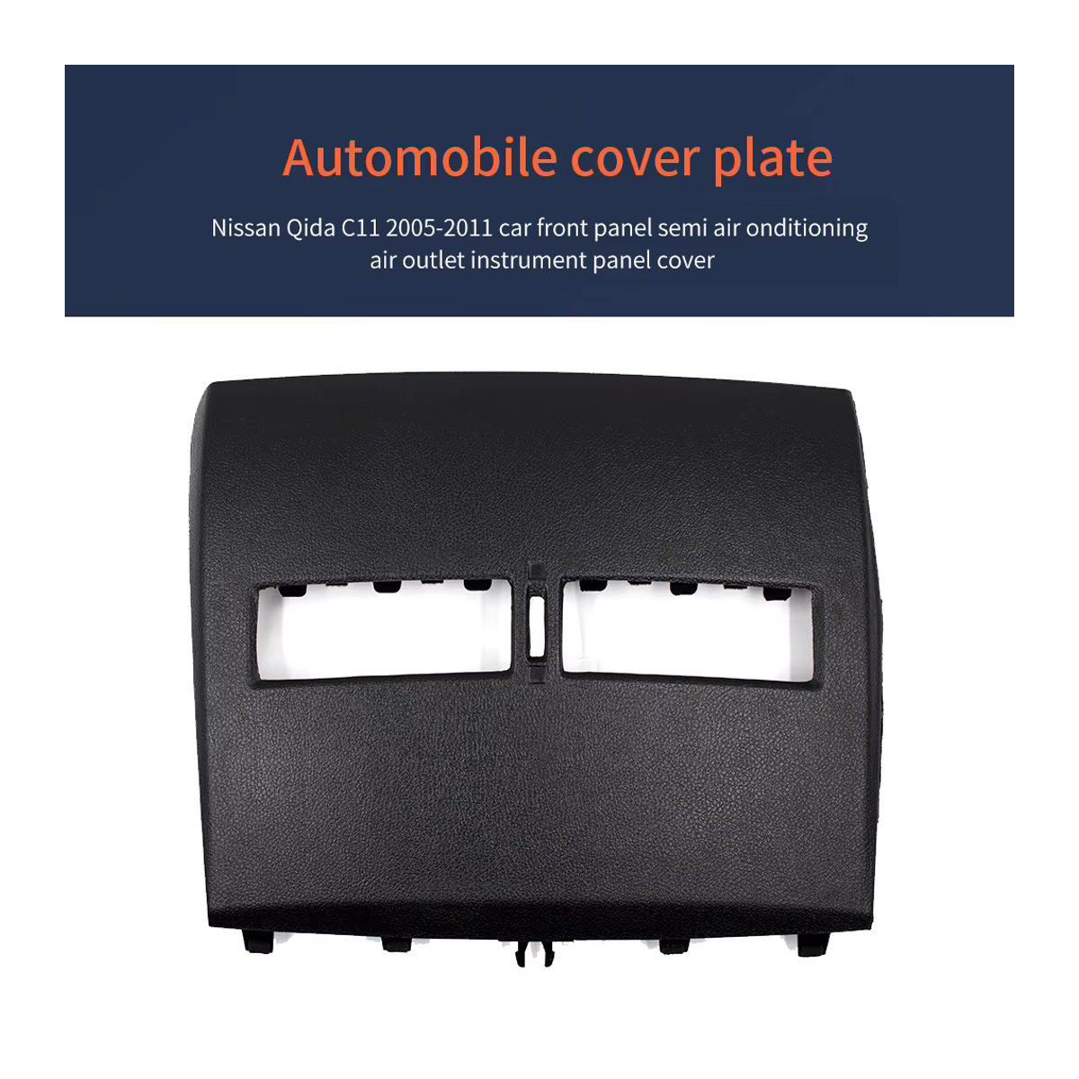 Auto Instrumententafel Abdeckung für Nissan Tiida C11 2013-2017 in Schwarz für die halbe Klimaanlage Entlüftungsauslass aus Kunststoff - Bild 2