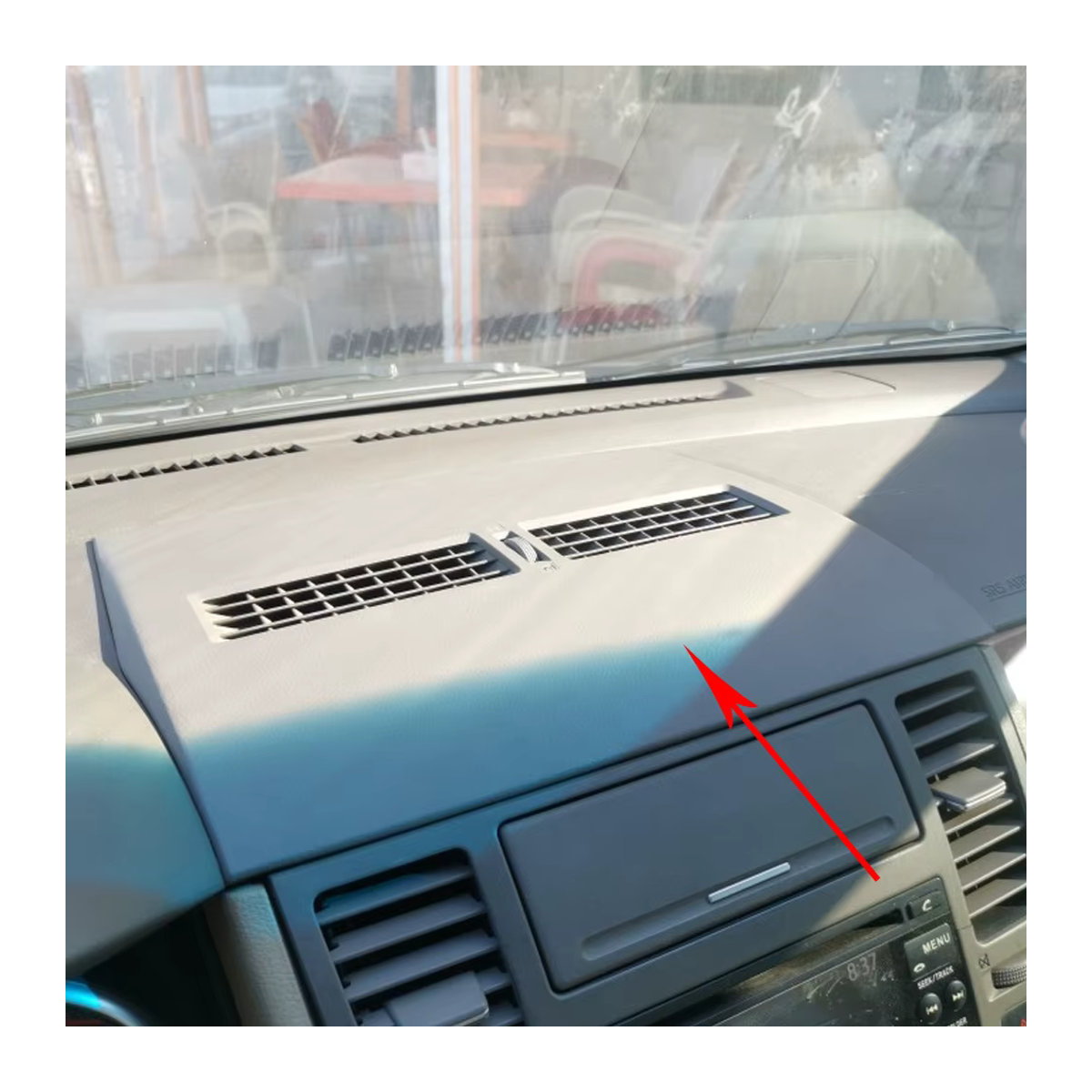 Auto Instrumententafel Abdeckung für Nissan Tiida C11 2013-2017 in Schwarz für die halbe Klimaanlage Entlüftungsauslass aus Kunststoff - Bild 4