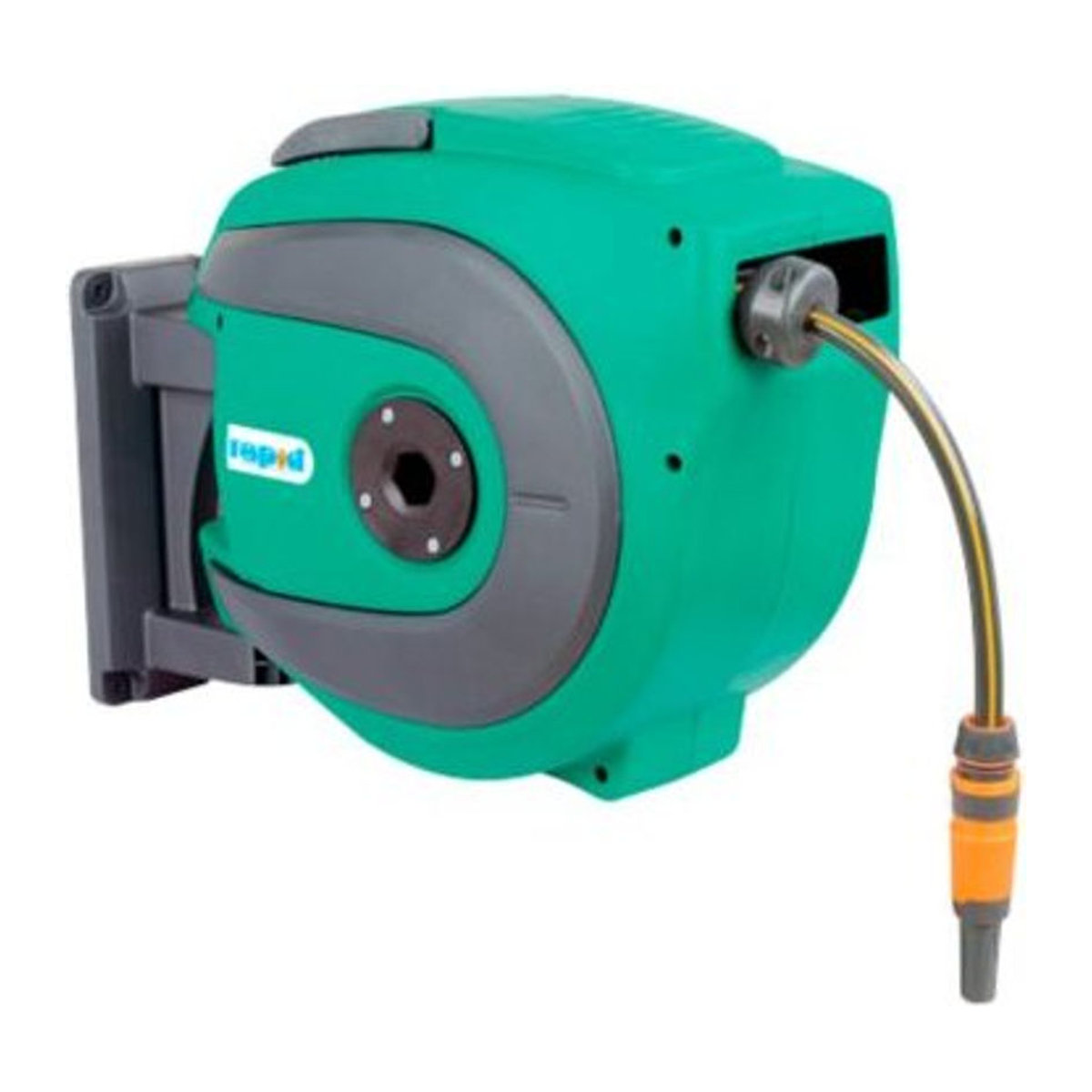 Automatischer Schlauchaufroller Rapid Group für Wand oder Decke in Grün aus Kunststoff inklusive 20 m PVC-Wasserschlauch Ø 12 mm bis 10 bar - Bild 1