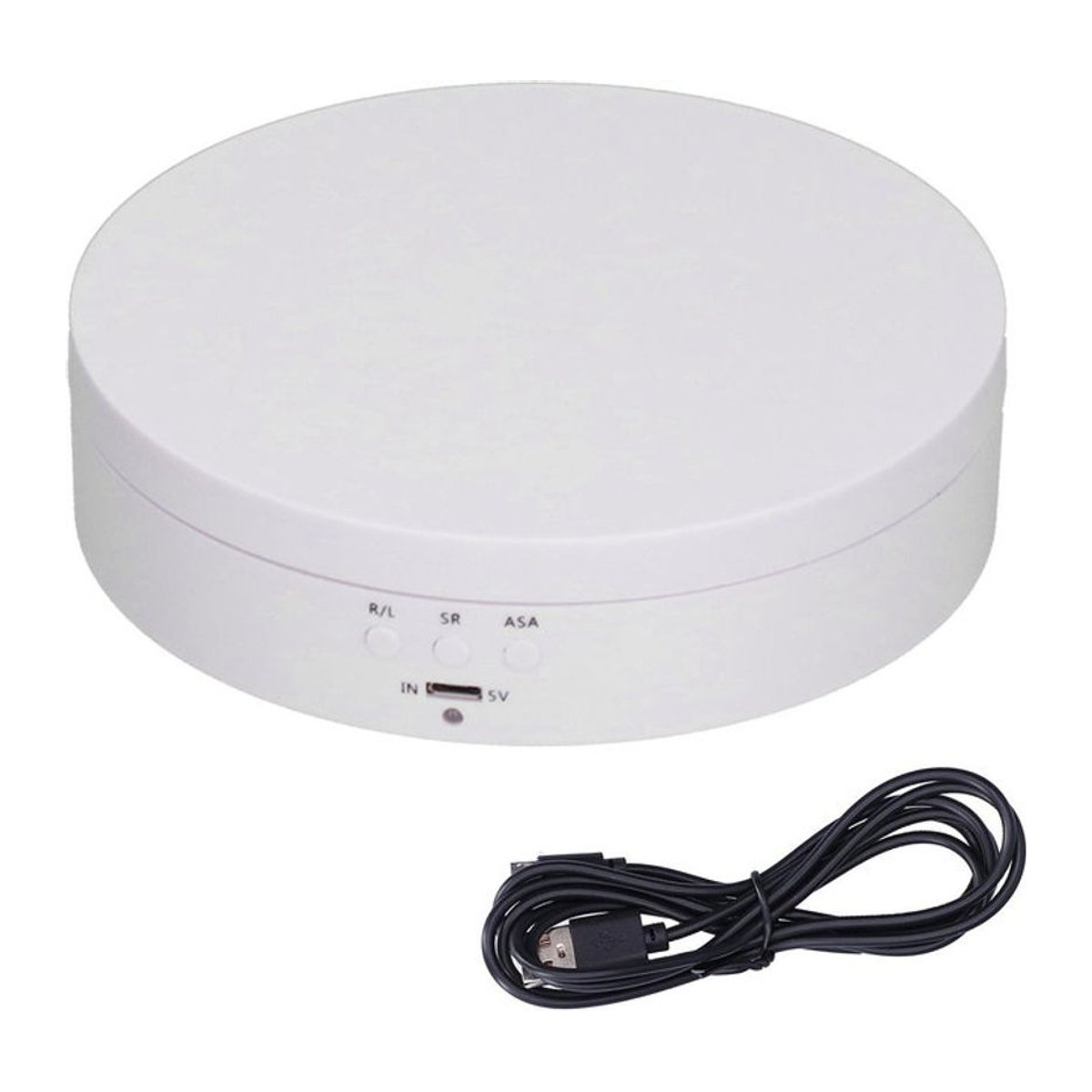 Automatischer USB Präsentationsständer OutsideWorld weiß, rotierende Displayplatte für Schmuck und Ornamente, Durchmesser: 13,2 cm - Bild 1