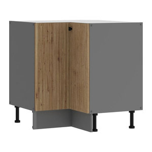 AVA Artisan Eckunterschrank in Natur mit Lamellenoptik für deine moderne Küchenzeile, B/T/H: 90 x 90 x 90 cm