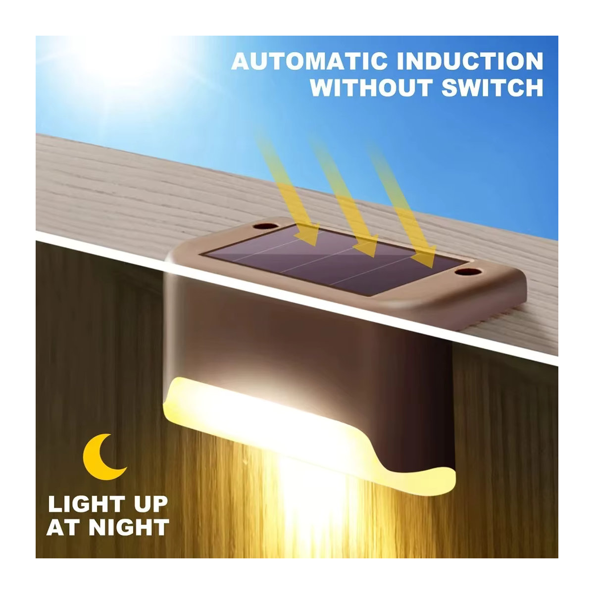 AVACOM LED Solar Wandleuchte Schwarz Minimalistisch Wasserdicht für Garten und Balkon - Bild 2