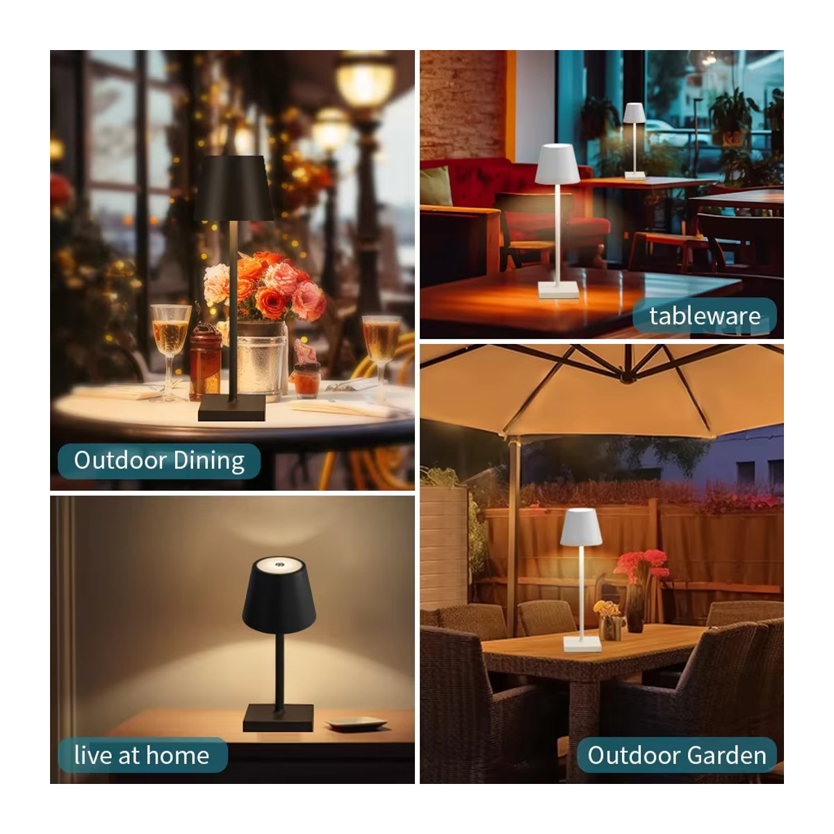 AVACOM LED Tischlampe kabellos und wasserdicht, 3-stufig dimmbar, minimalistisches Design in Schwarz oder Weiß - Bild 6