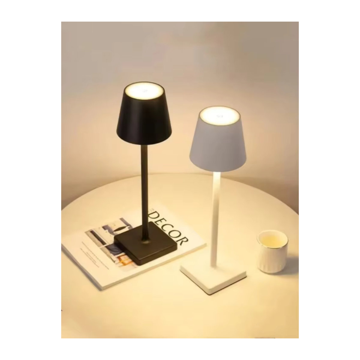 AVACOM LED Tischlampe kabellos und wasserdicht, 3-stufig dimmbar, minimalistisches Design in Schwarz oder Weiß - Bild 7