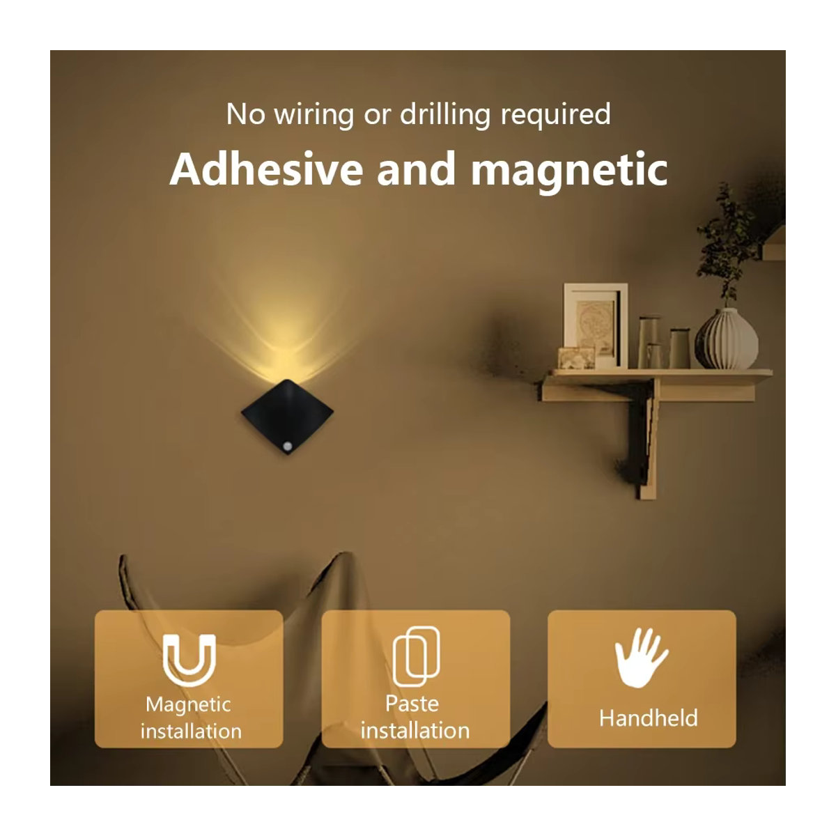 AVACOM LED Wandleuchter mit Bewegungsmelder, wiederaufladbare magnetische Nachtlicht-Lampe für die Innenbeleuchtung im Schlafzimmer - Bild 4