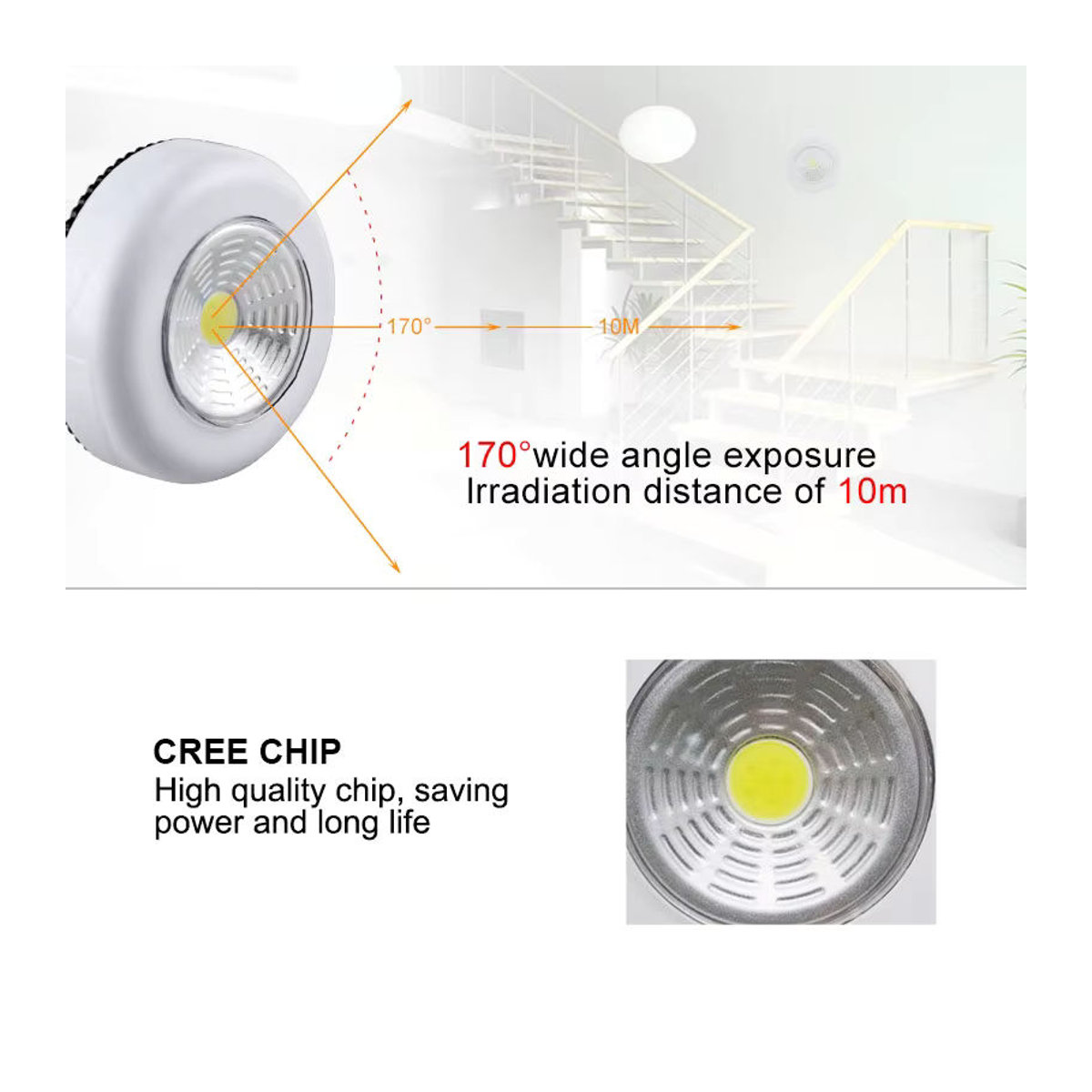 AVACOM Mini COB LED Unter Schrank Licht Drahtlose Möbelbeleuchtung in Weiß und Bunt mit Klebeaufkleber - Bild 3