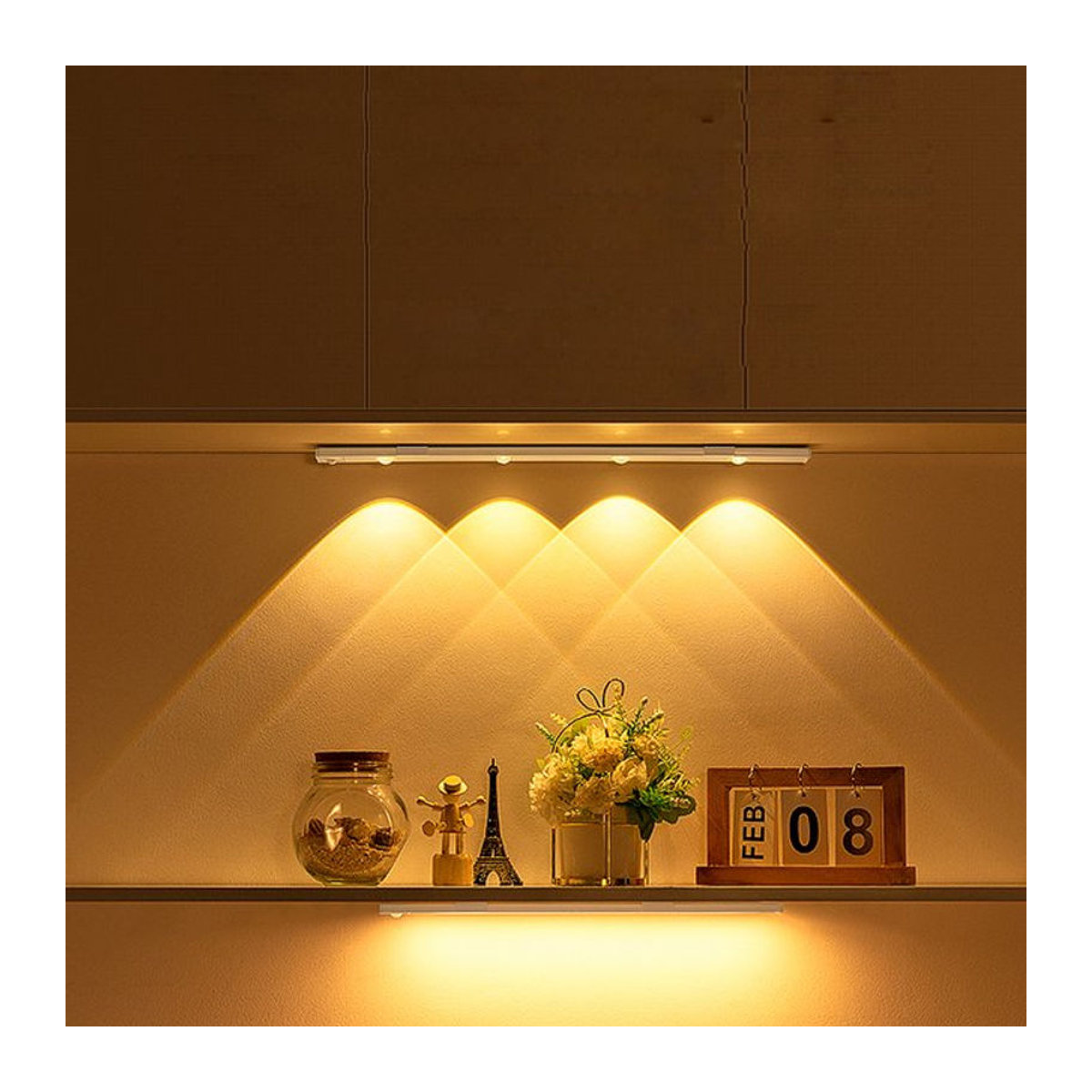 AVACOM Minimalistisches kabelloses LED Nachtlicht mit Bewegungssensor und USB-Anschluss für Küche, Schrank und Schlafzimmer - Bild 1