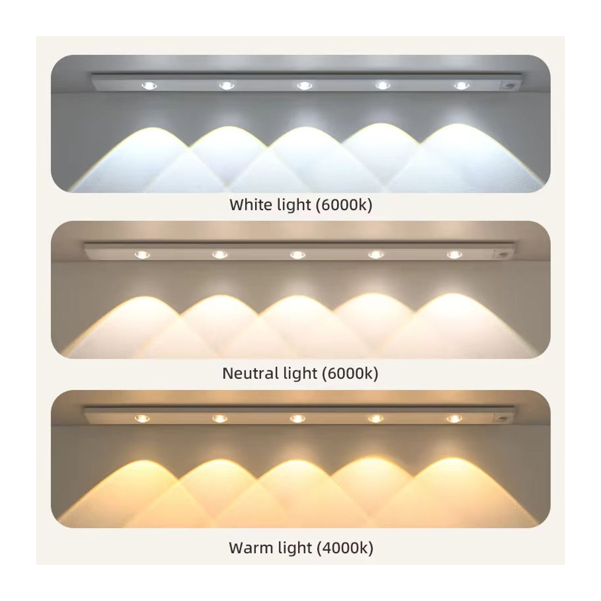 AVACOM Minimalistisches kabelloses LED Nachtlicht mit Bewegungssensor und USB-Anschluss für Küche, Schrank und Schlafzimmer - Bild 2