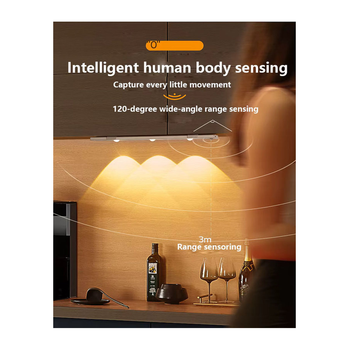 AVACOM Minimalistisches kabelloses LED Nachtlicht mit Bewegungssensor und USB-Anschluss für Küche, Schrank und Schlafzimmer - Bild 5