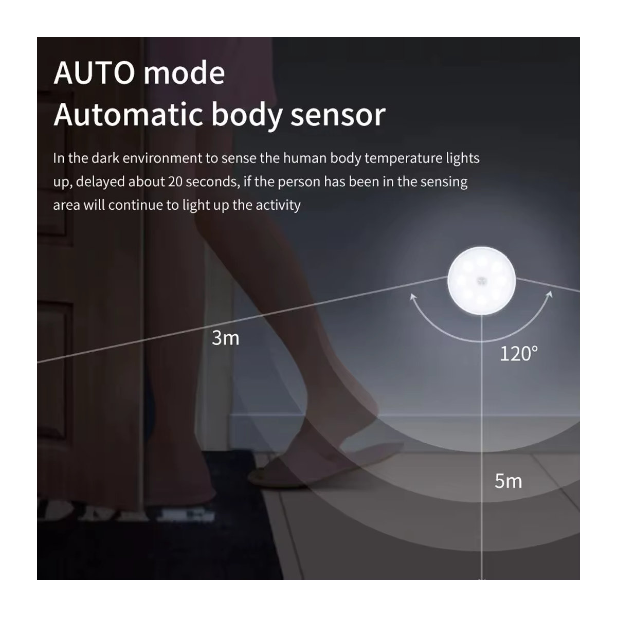 AVACOM Minimalistisches USB aufladbares LED Nachtlicht mit PIR Bewegungssensor für Schlafzimmer, Küche und Flur - Bild 2