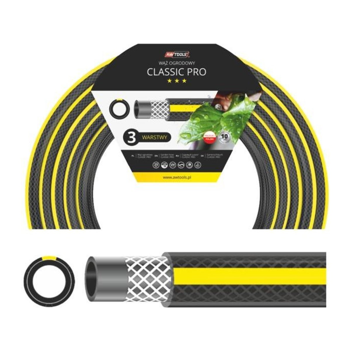 Awtools Gartenschlauch Classic Pro aus PVC mit 3/4 Zoll und 30 m Länge - Bild 1