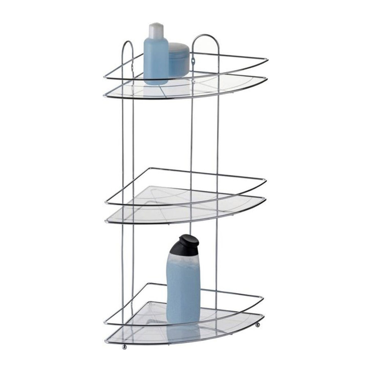 Axentia Eckregal Edelstahl Chrom Modern B/H/T: 25,5 x 58,5 x 25,5 cm - Bild 1