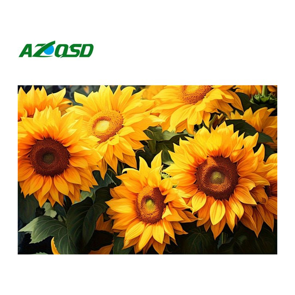 AZQSD Diamant-Gemälde Sonnenblume in Gelb mit runden Bohrern als Wandmontage-Blumenmosaik - Bild 1