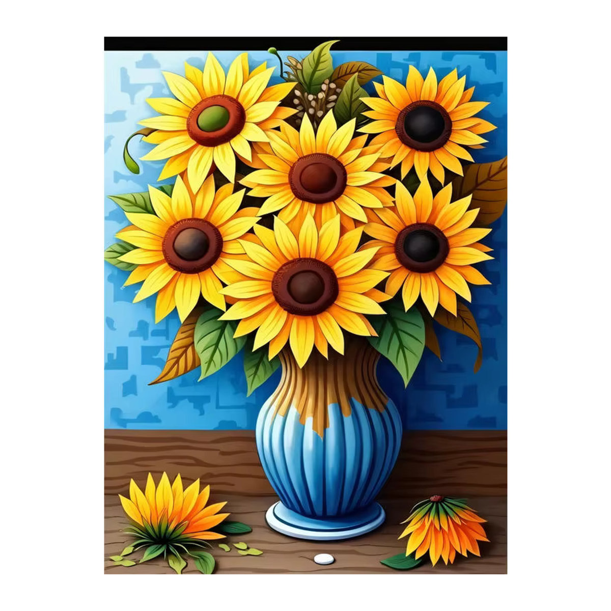 AZQSD Diamant-Kunstgemälde Sonnenblume als Kreuzstich-Set zur Wanddekoration mit Full Round Bohrer-Steinen - Bild 3