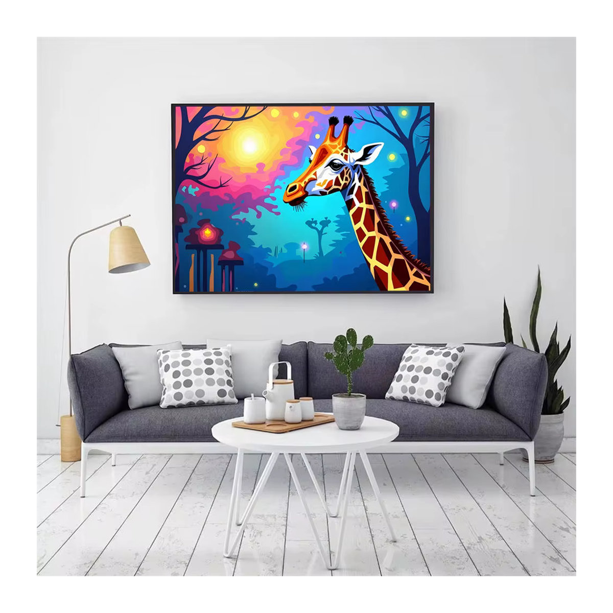 AZQSD Diamant-Malerei Giraffe als Kreuzstich-Set in Multicolor, B/H: 30,0 x 20,0 cm - Bild 2