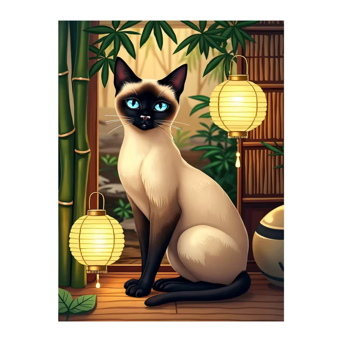 AZQSD Diamant-Malerei Katze als Kreuzstich-Set mit Full Round Steinchen zur Heimdekoration B/H: 30 x 30 cm - Bild 3