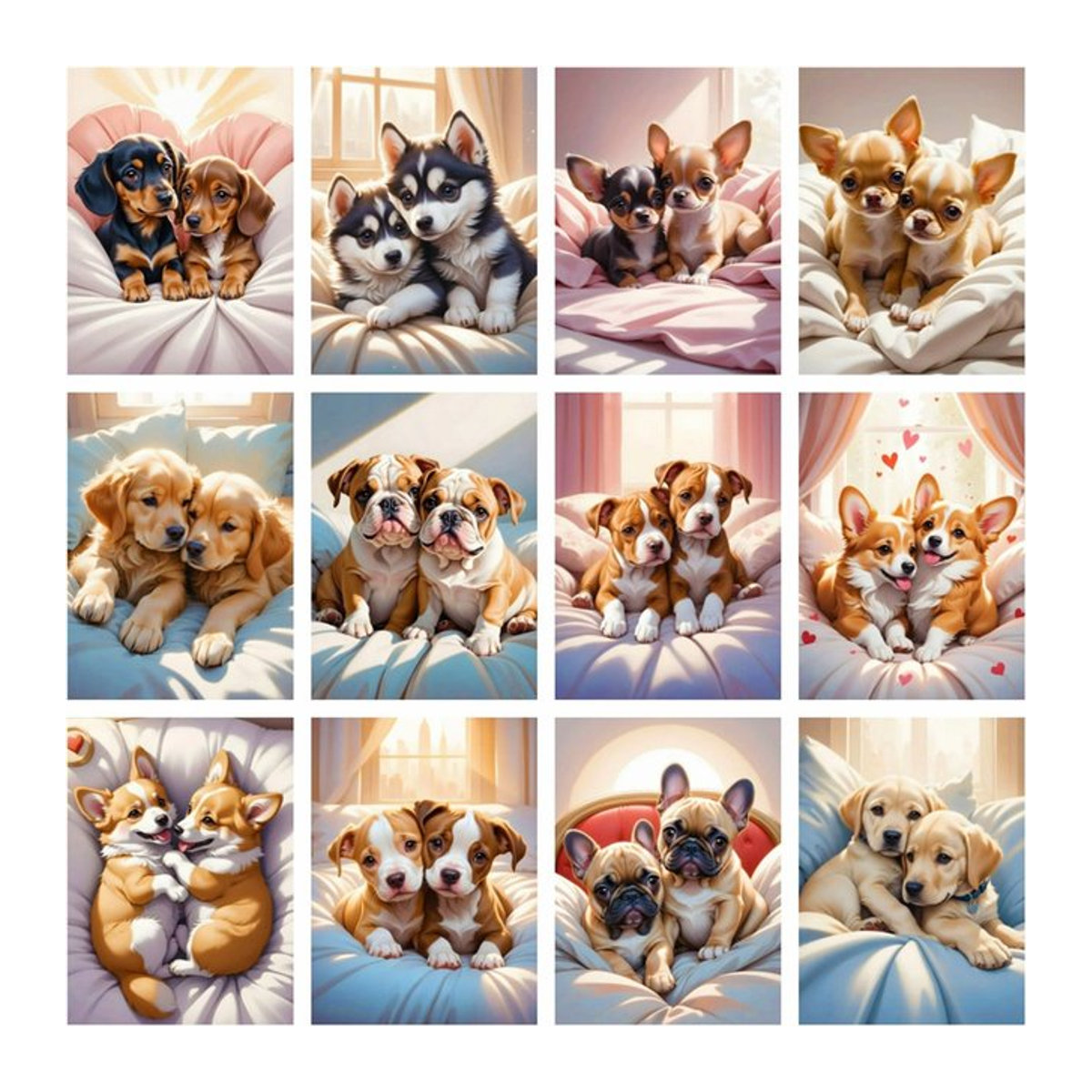 AZQSD Diamant-Stickerei Hund Tierbild als Kreuzstich-Set mit vollen runden Steinen, mehrfarbig, B/H: 30 x 40 cm - Bild 1