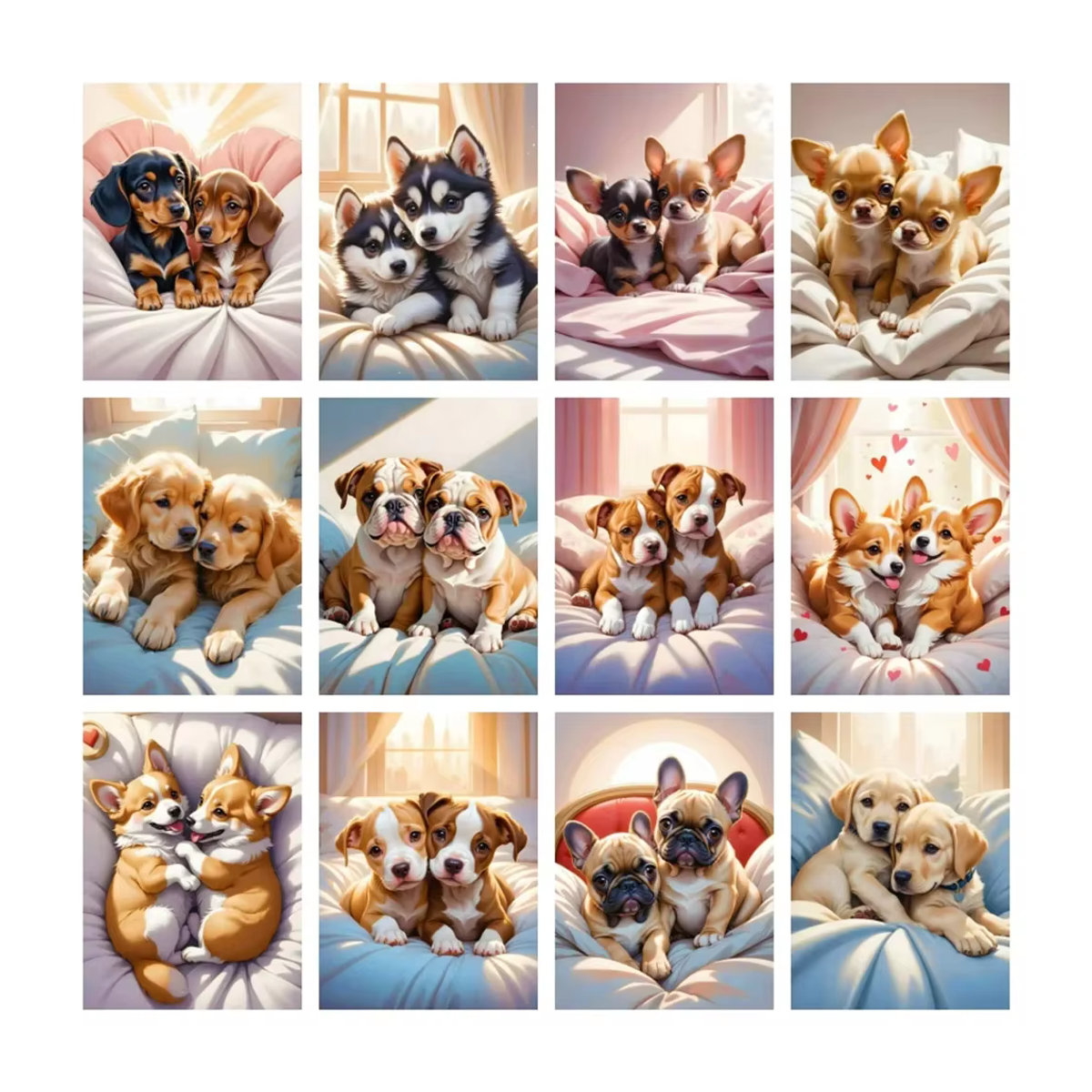 AZQSD Diamant-Stickerei Hund Tierbild als Kreuzstich-Set mit vollen runden Steinen, mehrfarbig, B/H: 30 x 40 cm - Bild 4
