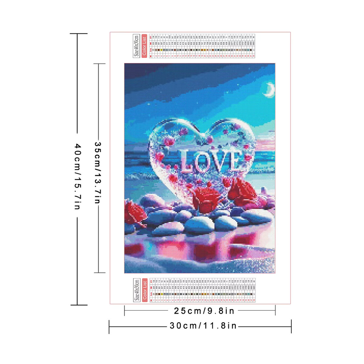 AZQSD Diamantgemälde Maritimes Motiv mit Meer, Seesternen und Muscheln, Mehrfarbig, B: 40 cm, H: 30 cm - Bild 2