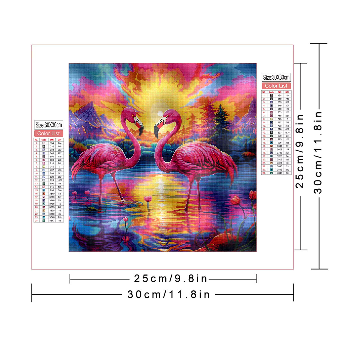 Azqsd Diamantmalerei Flamingo Tier Motiv als mehrfarbiges Strass-Bild zur Wandmontage - Bild 2