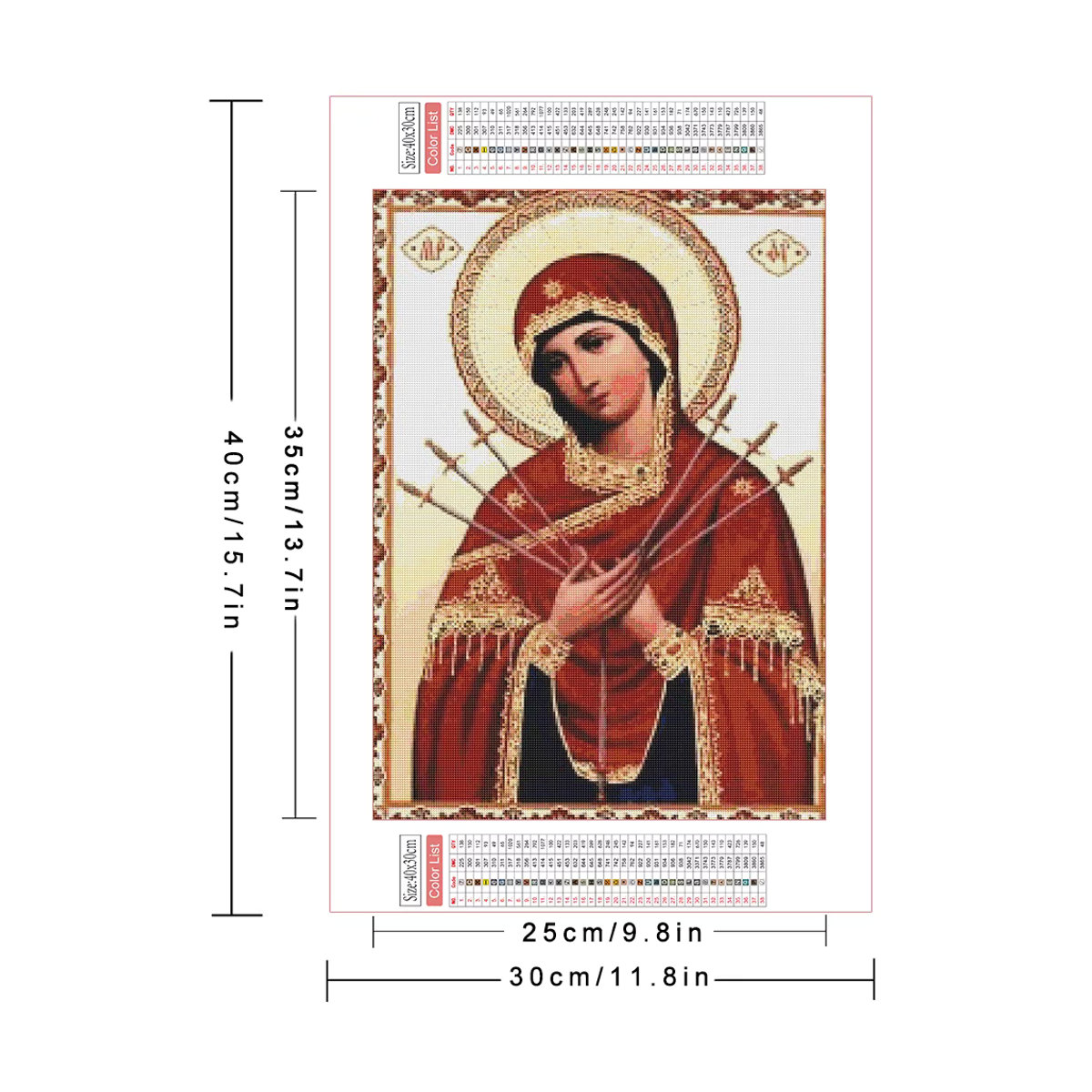 Azqsd Diamantmalerei Jungfrau Mary religiöse Ikone als 5D DIY Stickerei Porträt Mosaik Set in Mehrfarbig - Bild 2