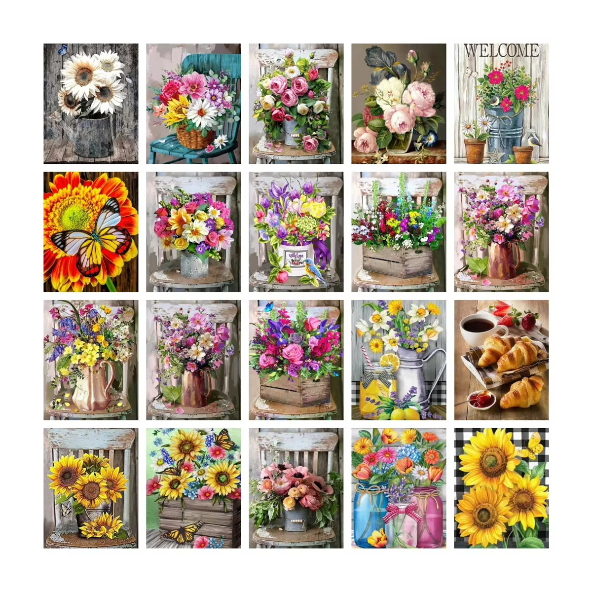 Azqsd Diamantmalerei Rose Blumen Stickerei mit Strasssteinen, mehrfarbig, B/H: 30 x 40 cm - Bild 3