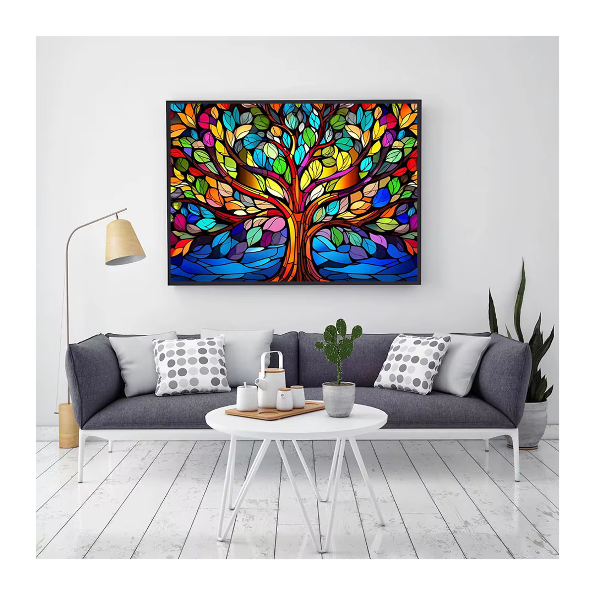 AZQSD Diamantmalerei Set Baumlandschaft Mosaik DIY Stickerei in Mehrfarbig - Bild 3