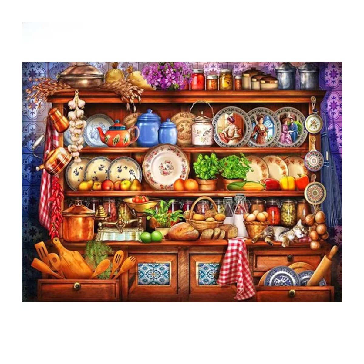 Azqsd Diamantmalerei Set Landschaft im Landhausstil als Mosaik-Strassbild in Mehrfarbig - Bild 4