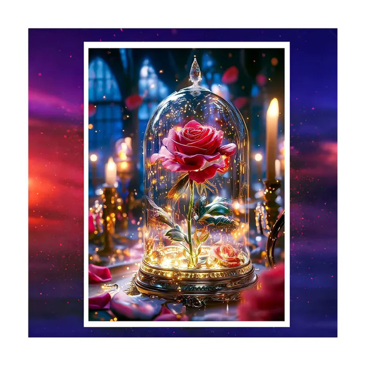 AZQSD Diamond Painting Rosen-Blumen 5D Diamant-Mosaik mehrfarbig florale Wandkunst Dekoration - Bild 4