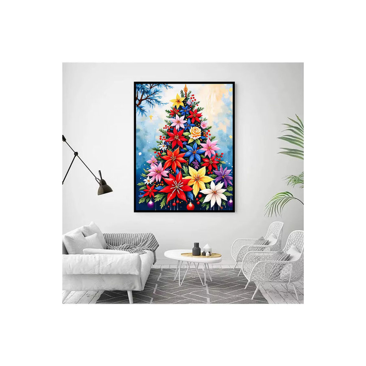 AZQSD Diamond Painting Set Mondschein-Landschaft mit Wasserfall, DIY Kunst Set mit mehrfarbiger Leinwand und runden Diamanten zur Wandmontage - Bild 1