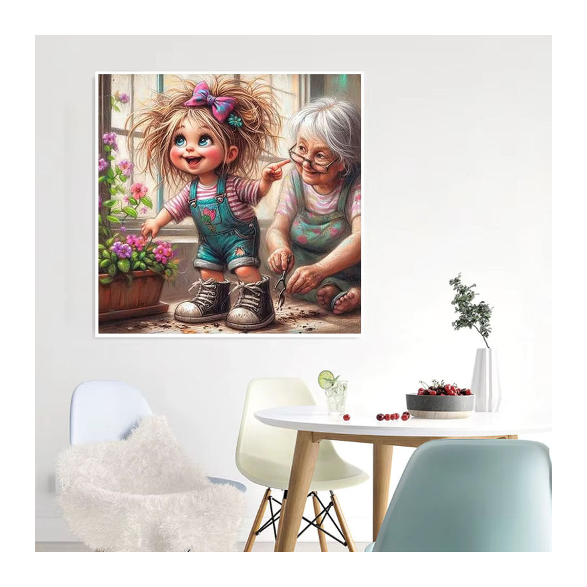 AZQSD DIY Diamantmalerei Set Mädchen und Großmutter als Motiv für Strass Stickerei und Kreuzstich in Mehrfarbig - Bild 3