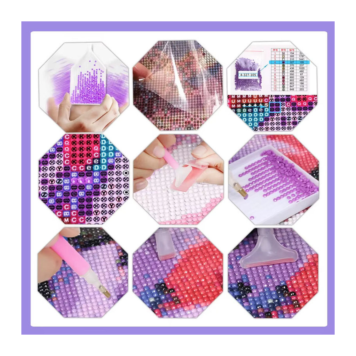 AZQSD DIY Diamantmalerei Set Mädchen und Großmutter als Motiv für Strass Stickerei und Kreuzstich in Mehrfarbig - Bild 4