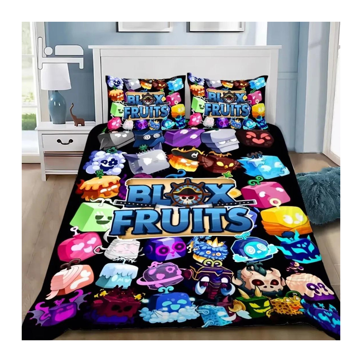 B-Blox Fruits Bettwäsche-Set mit 3D-Druck, Multicolor, B/H: 135 x 200 cm - Bild 1