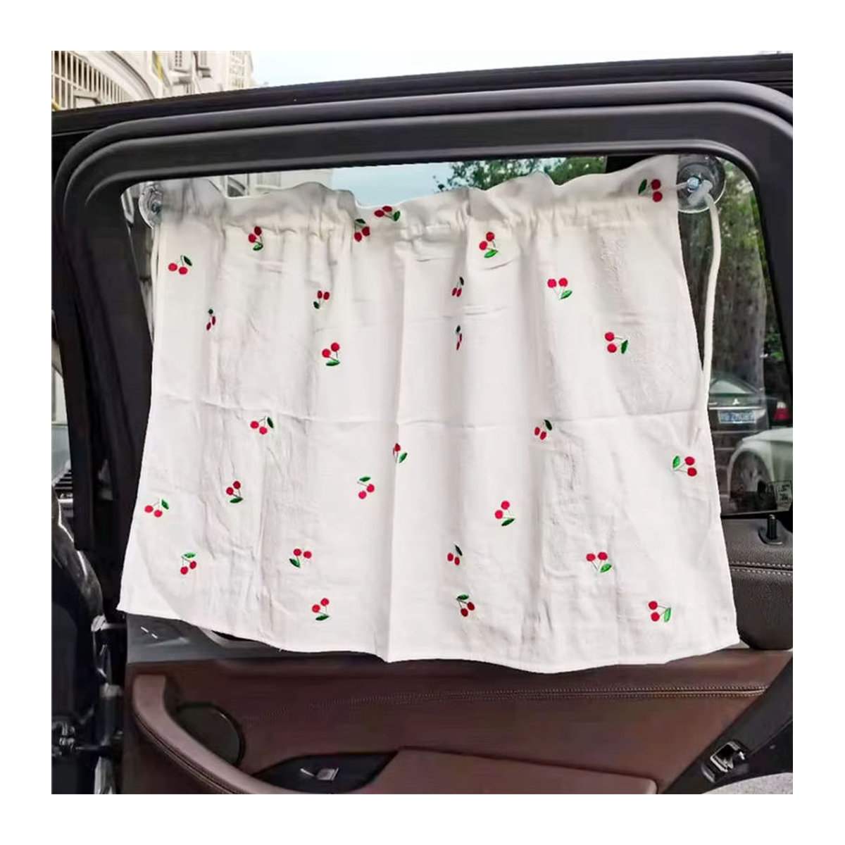 Baby-Auto-Vorhang aus Baumwolle mit Stickerei als Sonnenschutz und UV-Schutz für Kinder - Bild 2