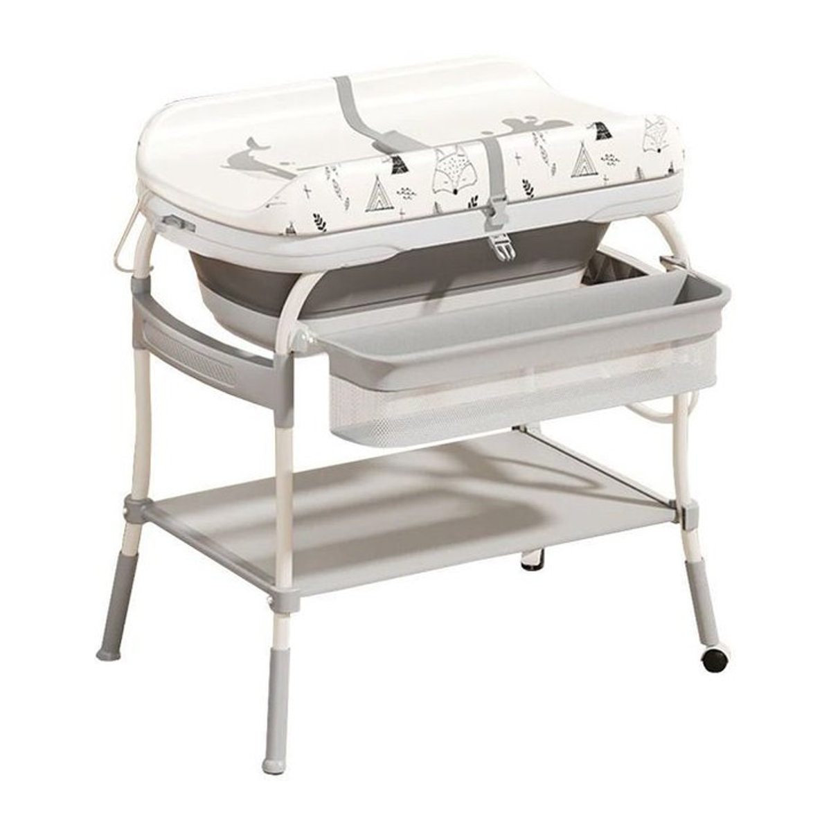 Baby-Badewanne und Wickeltisch Divit 2-in-1-Set mit Wickelauflage - Bild 1