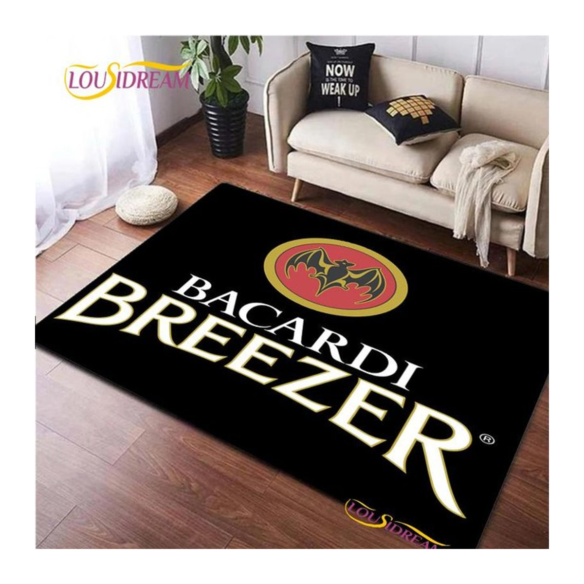 Bacardi Rum Logo Bereichsteppich Rutschfeste Fußmatte für Wohnzimmer Schlafzimmer und Küche B/B: 60 x 90 cm - Bild 1