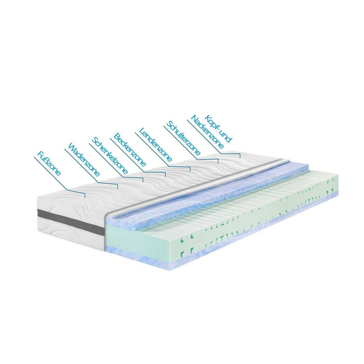 Badenia Trendline BT 320 Plus Gel Active 7-Zonen-Kaltschaum-Matratze in Weiß, H4, B: 140 cm, L: 200 cm - Bild 2