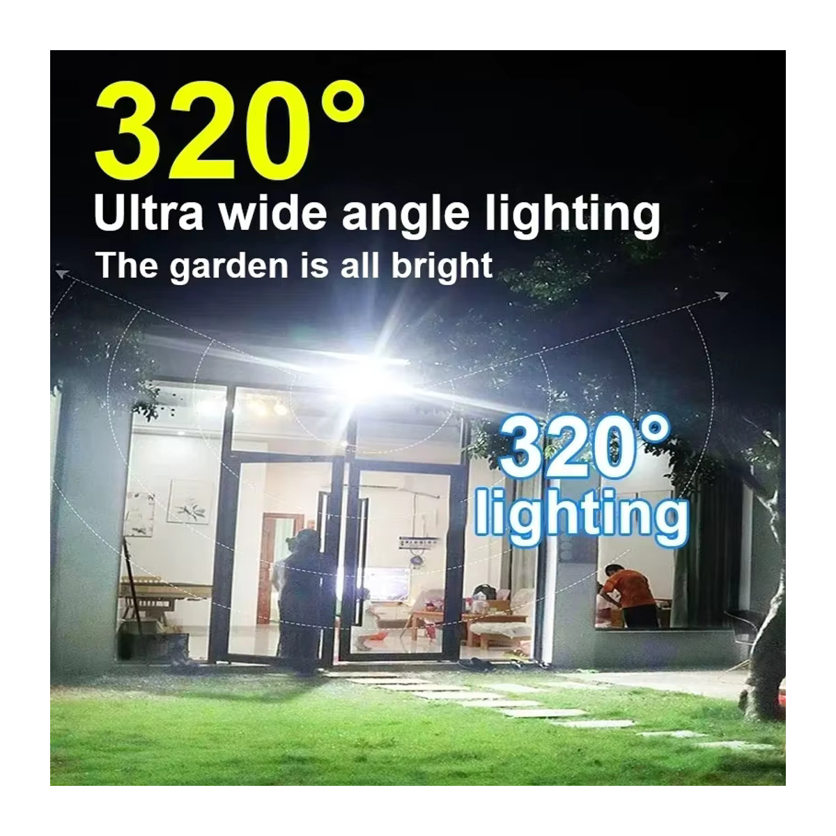 BALDR Solar Außenlampe mit 55 LED und Bewegungsmelder sowie Fernbedienung, wasserdichte Solar Wandleuchte für den Außenbereich - Bild 2