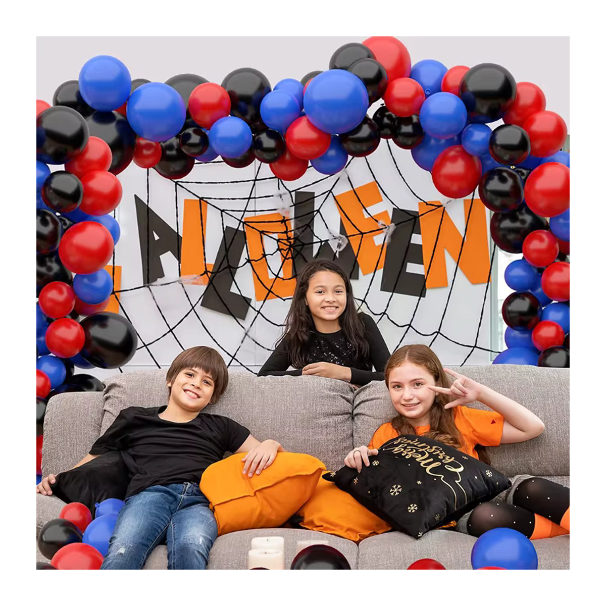 Ballon Girlande Bogen Kit für Spinne Themenparty in Rot, Schwarz und Blau zur Dekoration von Kindergeburtstagen und Feiern - Bild 2