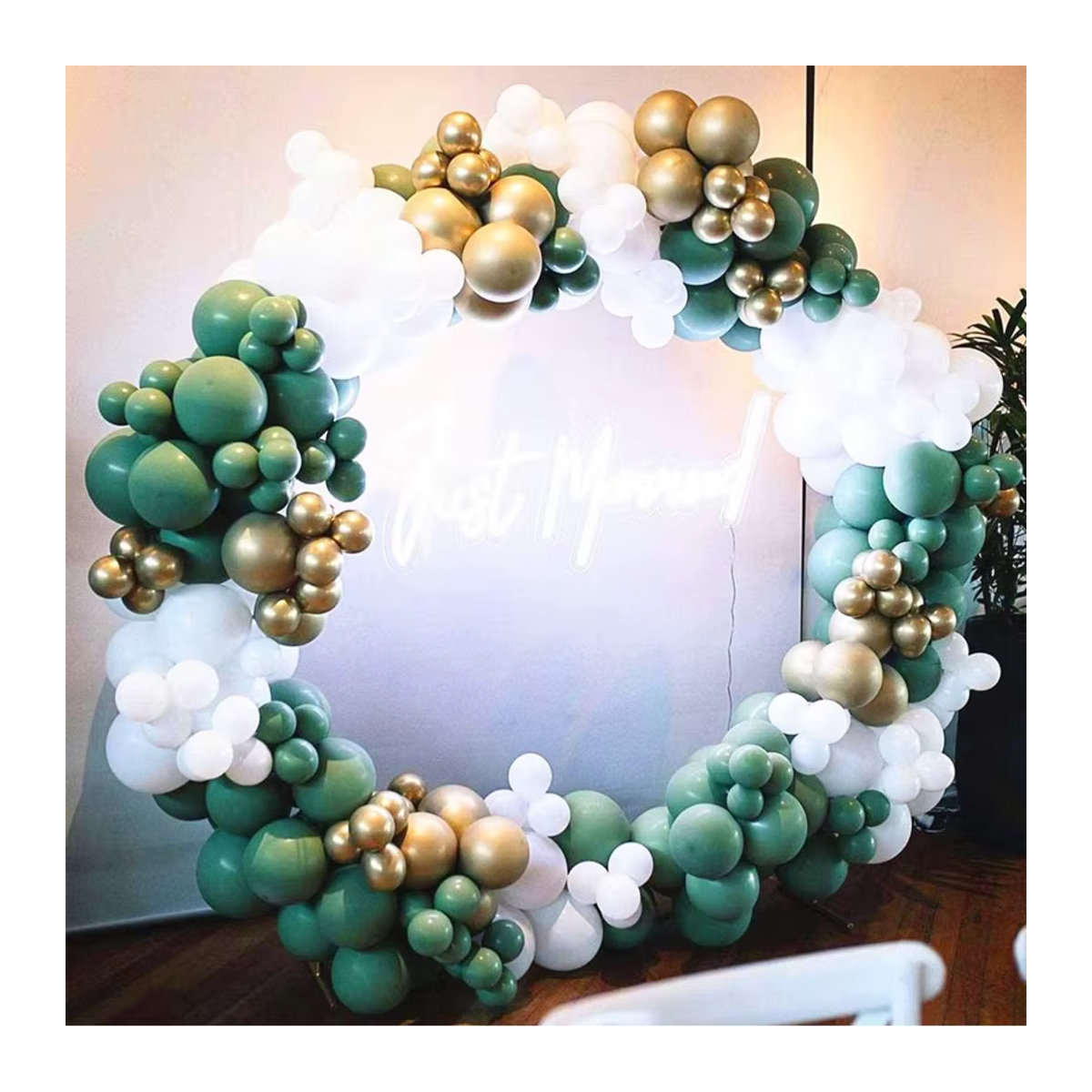 Ballongirlande Set in Grün, Weiß und Gold für Babyparty, Hochzeit oder Geburtstag, 137 Stück - Bild 4
