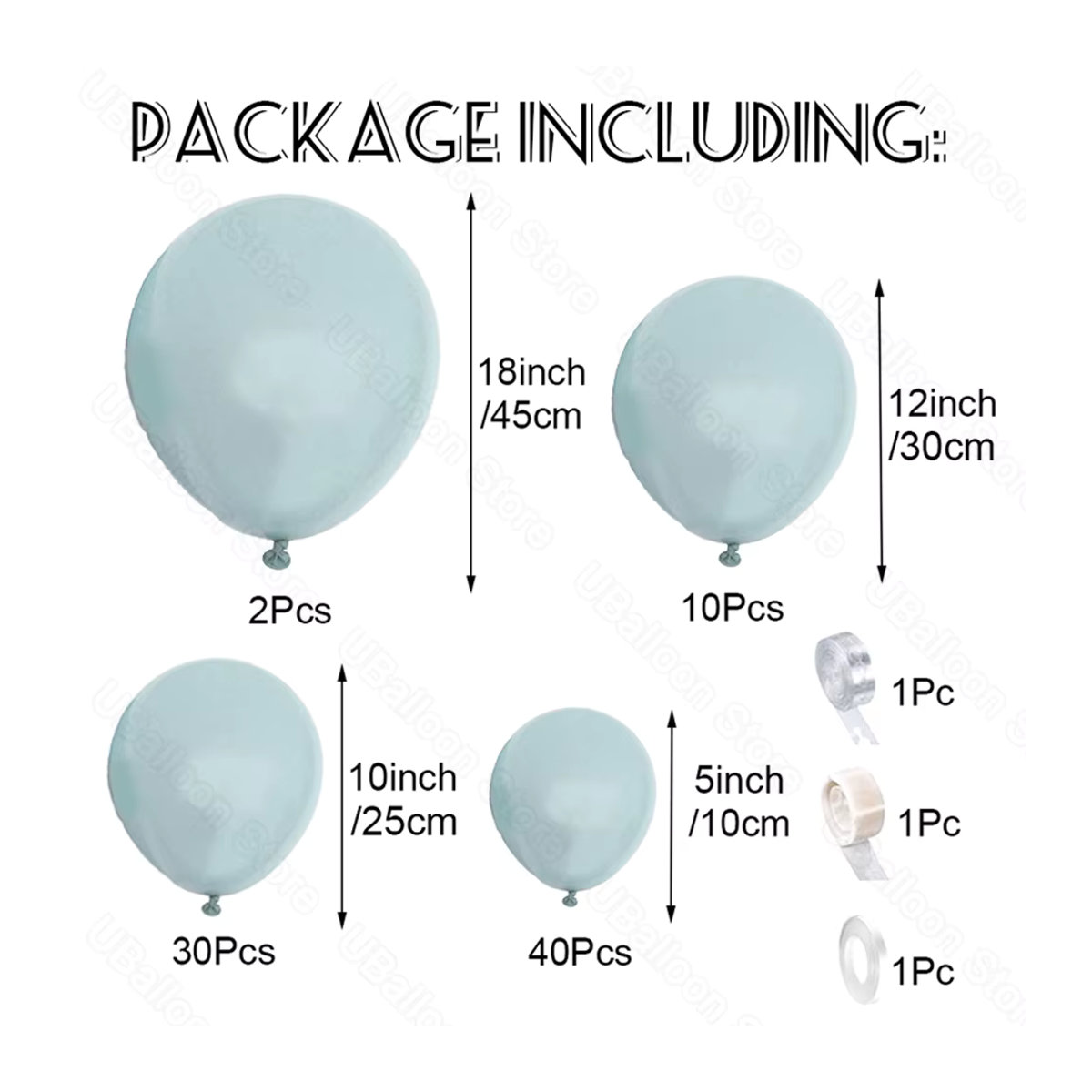 Ballongirlande Set in Haze Blue und Dusty Ice Blue für Geburtstag, Babyparty oder Hochzeit - Bild 2